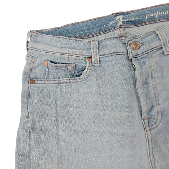 7 For All Mankind Jeans Womens 29 Blue Josefina Skinny Boyfriend Stretch Button - Picture 4 of 12